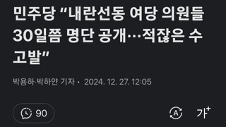 민주당 “내란선동 여당 의원들 30일쯤 명단 공개···적잖은 수 고발”