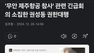 '제주항공 참사' 관련 긴급회의 소집한 권성동 권한대행