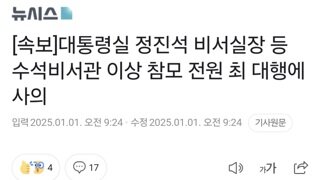 [속보]대통령실 정진석 비서실장 등 수석비서관 이상 참모 전원 최 대행에 사의