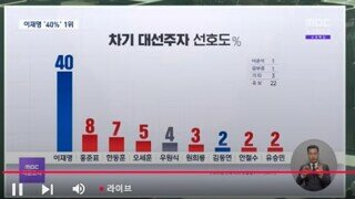 차기 대선주자 선호도