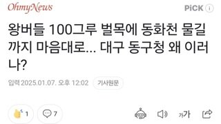 왕버들 100그루 벌목에 동화천 물길까지 마음대로... 대구 동구청 왜 이러나?