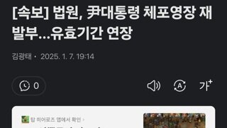 [속보] 법원, 尹대통령 체포영장 재발부…유효기간 연장