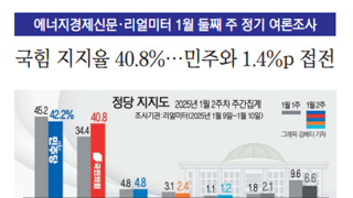 [리얼미터 여론조사] 민주당42.2 국힘40.8 정권연장41.2 정권교체52.9