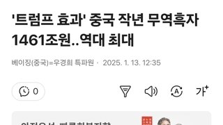 '트럼프 효과' 중국 작년 무역흑자 1461조원..역대 최대