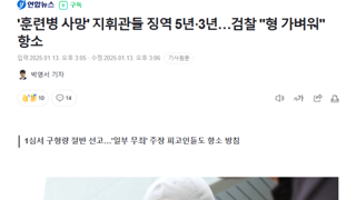 '훈련병 사망' 지휘관들 징역 5년·3년.. 검찰 항소