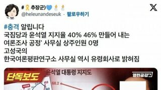 추장군, 국힘지지율 40%의 진실