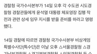 윤수괴 체포작전 24시간내 시작할 듯…경찰, 작전 하달 개시