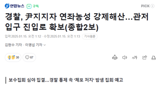 경찰, 尹지지자 연좌농성 강제해산. 관저입구 진입로 확보