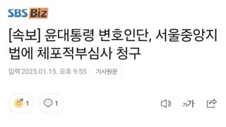 [속보] 윤대통령 변호인단, 서울중앙지법에 체포적부심사 청구