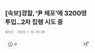 [속보]경찰, ‘尹 체포’에 3200명 투입…2차 집행 시도 중