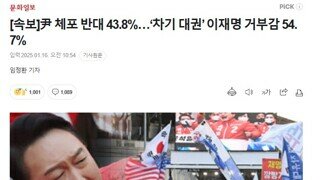 尹 체포 반대 43.8%…‘차기 대권’ 이재명 거부감 54.7%