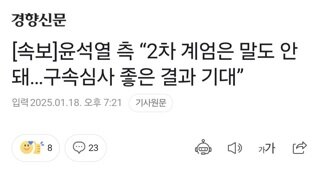 [속보]윤석열 측 “2차 계엄은 말도 안돼…구속심사 좋은 결과 기대”