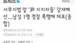 서부지법 앞 윤 지지층들 강제해산..경찰 폭행 남성도 연행