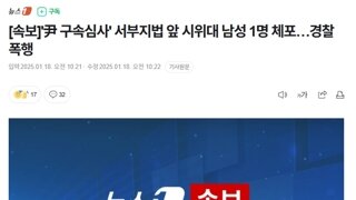 尹 구속심사' 서부지법 앞 시위대 경찰 폭행