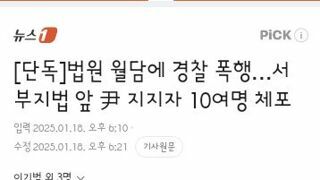 단독]법원 월담에 경찰 폭행…서부지법 앞 尹 지지자 10여명 체포