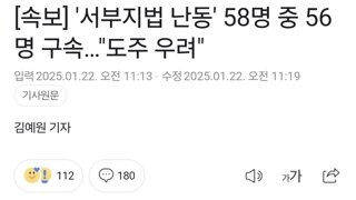 [속보] '서부지법 난동' 58명 중 56명 구속…