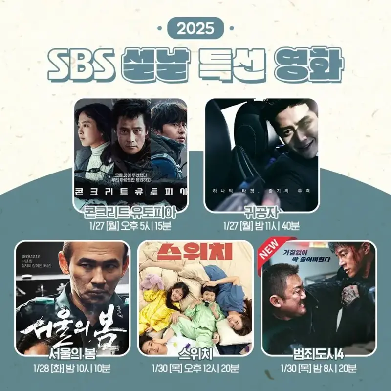 SBS 설 특선 영화 목록