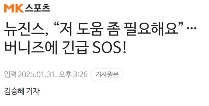 뉴진스 버니즈, 도움 필요해요..긴급 SOS 호소