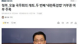 정부, 오늘 국무회의 개최‥두 번째 '내란특검법' 거부권 여부 주목