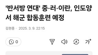 '반서방 연대' 중·러·이란, 인도양서 해군 합동훈련 예정