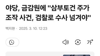 야당, 금감원에 '삼부토건 주가조작 사건, 검찰로 수사 넘겨야'