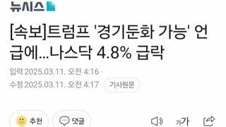 [속보]트럼프 '경기둔화 가능' 언급에…나스닥 4.8% 급락