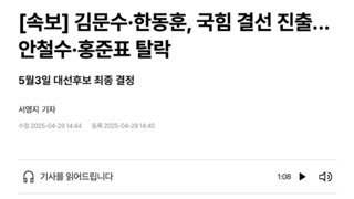 김문수 한뚜껑결선 그럼머하냐 한덕수단일화 ㅋㅋ