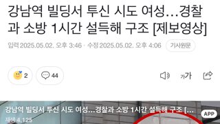 강남역 투신시도녀 1시간 설득끝에 구조