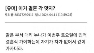 회사 대리 눈나와 결혼식 다녀온 후기