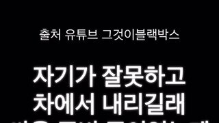 자기가 잘못하고 차에서 내리길래 싸울 준비 중이었는데
