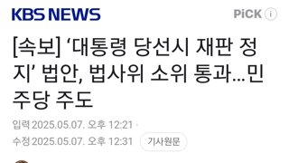[속보] ‘대통령 당선시 재판 정지’ 법안, 법사위 소위 통과…민주당 주도