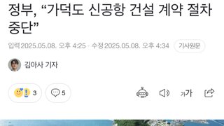가덕도 신공항 건설계약 절차 중단