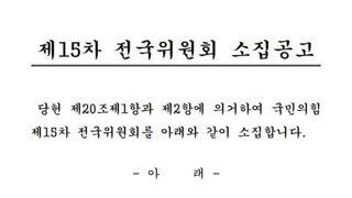 국힘 11일 전국위 소집 후 최종대선후보자 지명
