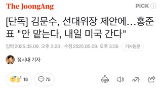 [단독] 김문수, 선대위장 제안에…홍준표 