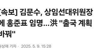 [속보] 김문수, 상임선대위원장에 홍준표 임명…洪 