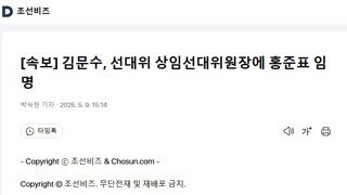 [속보] 김문수, 선대위 상임선대위원장에 홍준표 임명