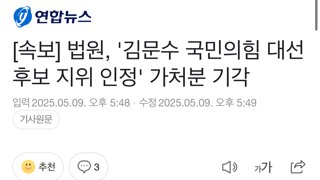[속보] 법원, '김문수 국민의힘 대선후보 지위 인정' 가처분 기각