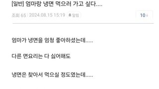 엄마랑 냉면 먹으러 가고 싶다.....