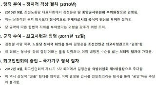 김정은 권력 승계의 형식적 절차와 정당화 과정