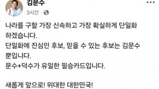 문수햄이 단일화 얘길 많이하긴했네