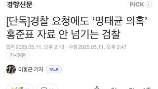 경찰 요청에도 ‘명태균 의혹’ 홍준표 자료 안 넘기는 검찰