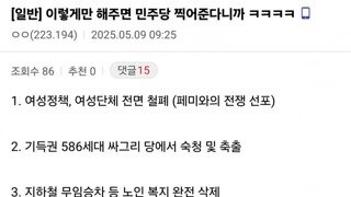 ???: 이렇게만 해주면 민주당 찍어준다니까