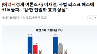 이재명 5.5% 상승, 이준석 1.2% 하락 (feat.펨코)