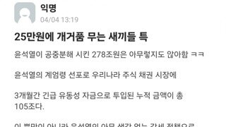 25만원으로 발작하는 놈들에게 일침날린 에타인