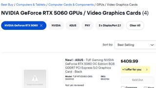 ASUS, RTX 5060 가격 등록