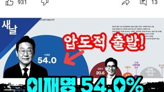이재명후보 출발 지지율