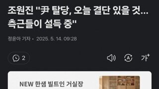 조원진 윤석열 오늘중 탈당 결심할듯...설득중
