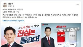 오차범위 내 초접전???
