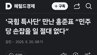 ‘국힘 특사단’ 만난 홍준표 “민주당 손잡을 일 절대 없다”