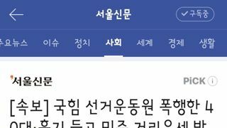 국힘 선거운동원 폭행한 40대·흉기 들고 민주 거리유세 방해한 50대… 경찰에 체포